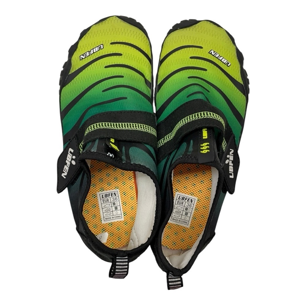 UBFEN Kids Green Black Water Shoes Size EUR 36 Aqua Beach Swim Slip-On big kid 5 - Picture 3 of 10